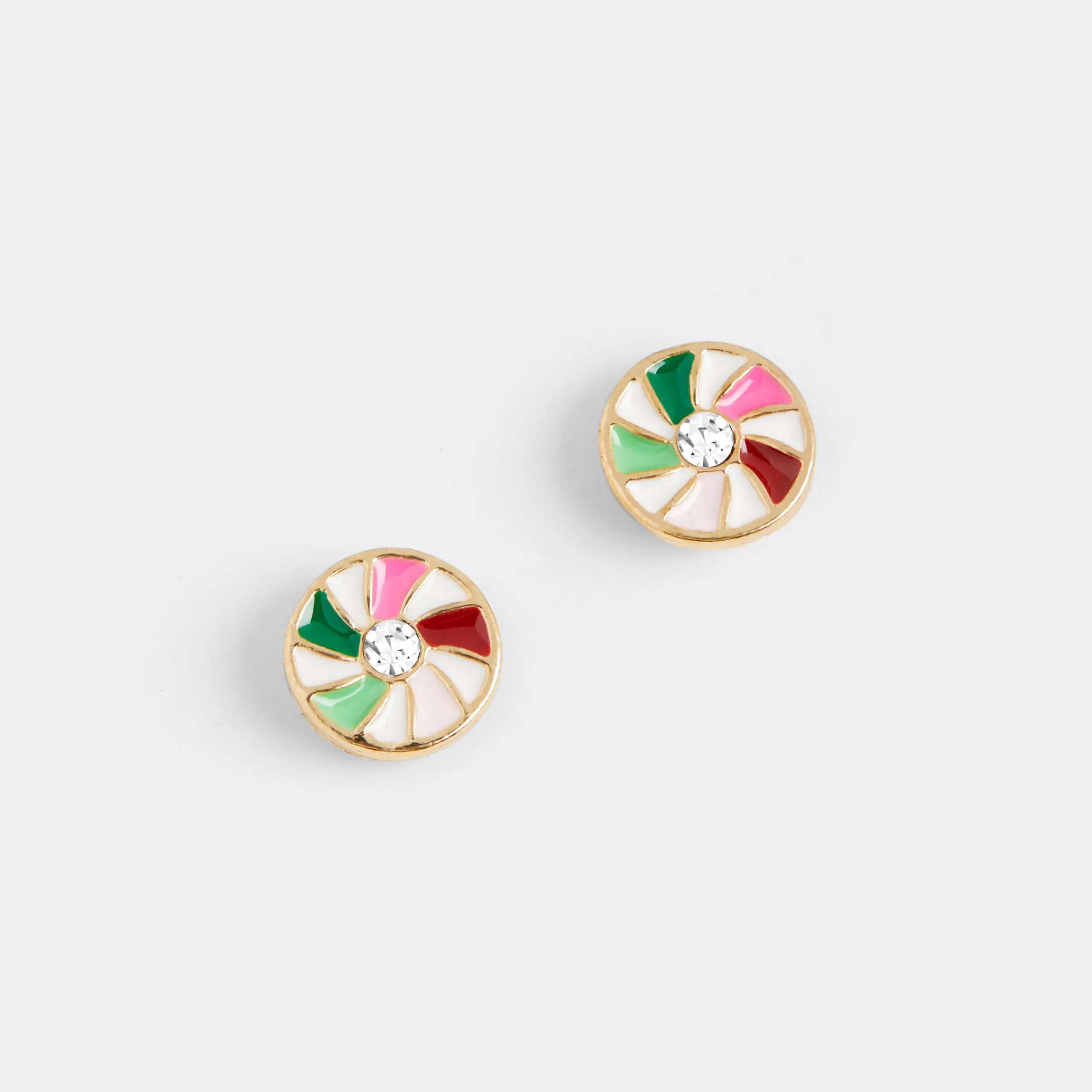 Peppermint Pinwheel Stud Earring