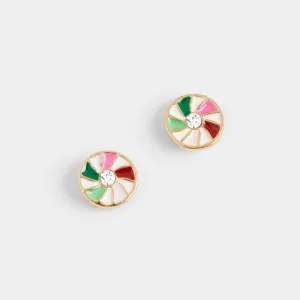 Peppermint Pinwheel Stud Earring