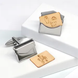 Personalised Child's Drawing Envelope Cufflinks - Seconds