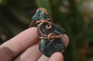 Polished Ancient Eagle Copper Wire Wrapped Pendants x 6 From Zimbabwe