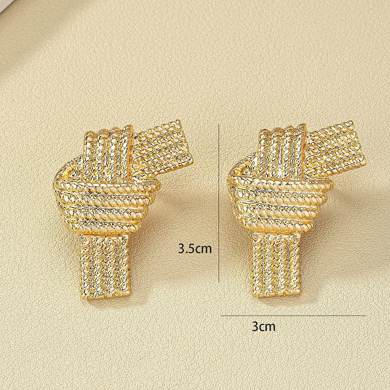 Regal Bow Textured Earrings - Planderful Vienna Verve Collection