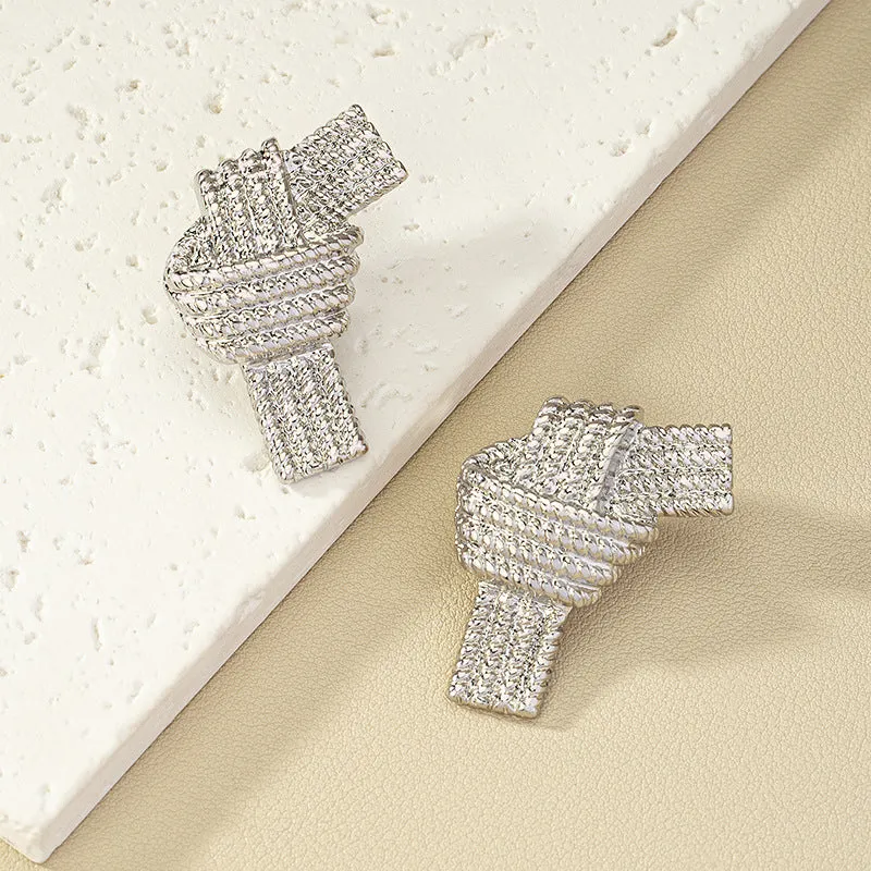 Regal Bow Textured Earrings - Planderful Vienna Verve Collection