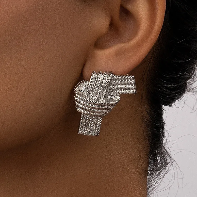 Regal Bow Textured Earrings - Planderful Vienna Verve Collection