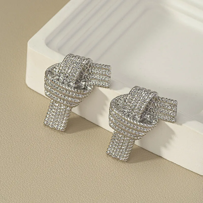 Regal Bow Textured Earrings - Planderful Vienna Verve Collection