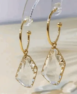 Regal Crystal Gold Plated Earrings