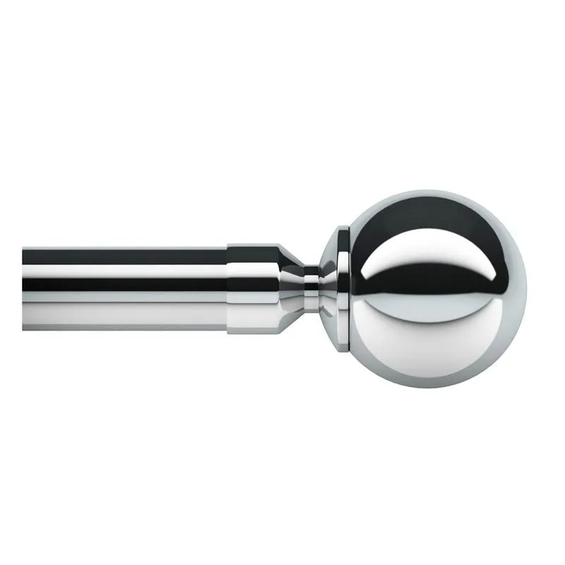 Rome 180cm Eyelet Curtain Pole Set Chrome - 28mm Diameter