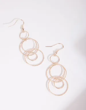 Rose Gold Diamond Cut Small Ring Earring