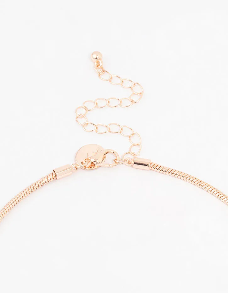 Rose Gold Tassle Chain Necklace