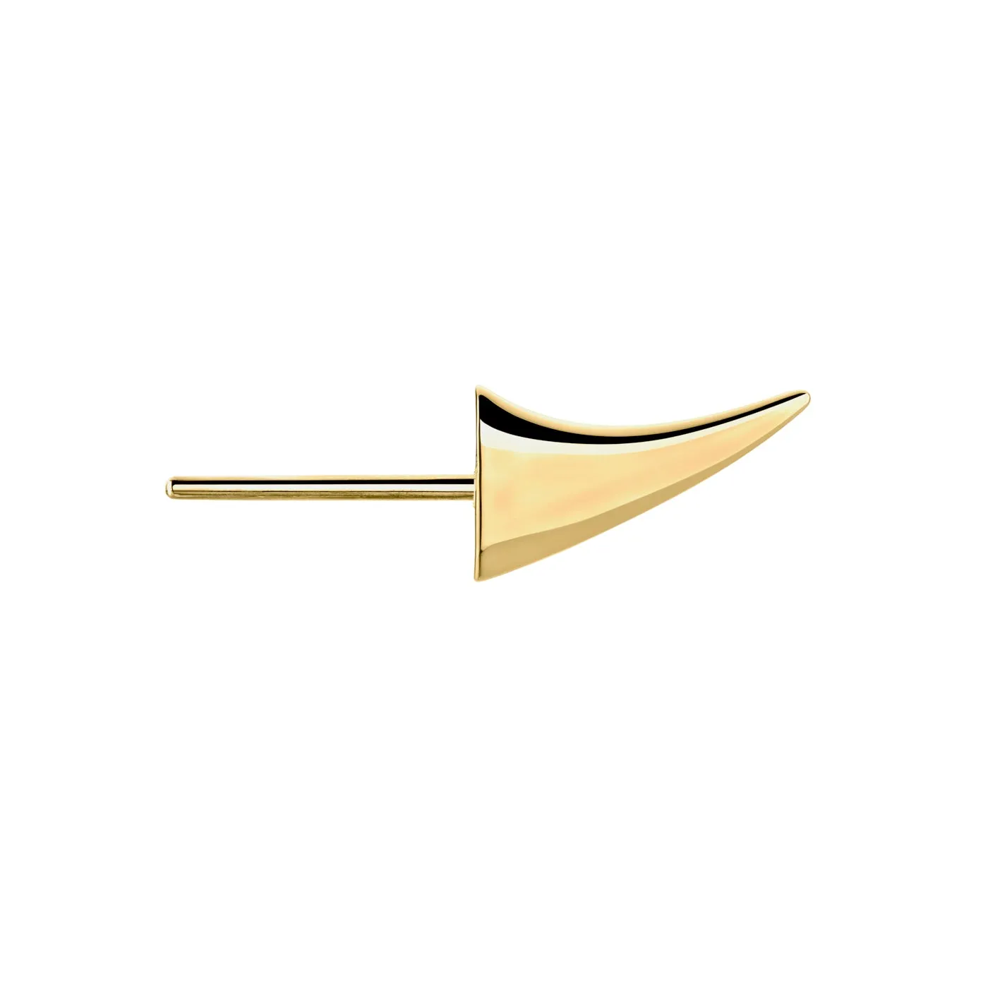 Rose Thorn Single Large Swerve Earring - Yellow Gold Vermeil