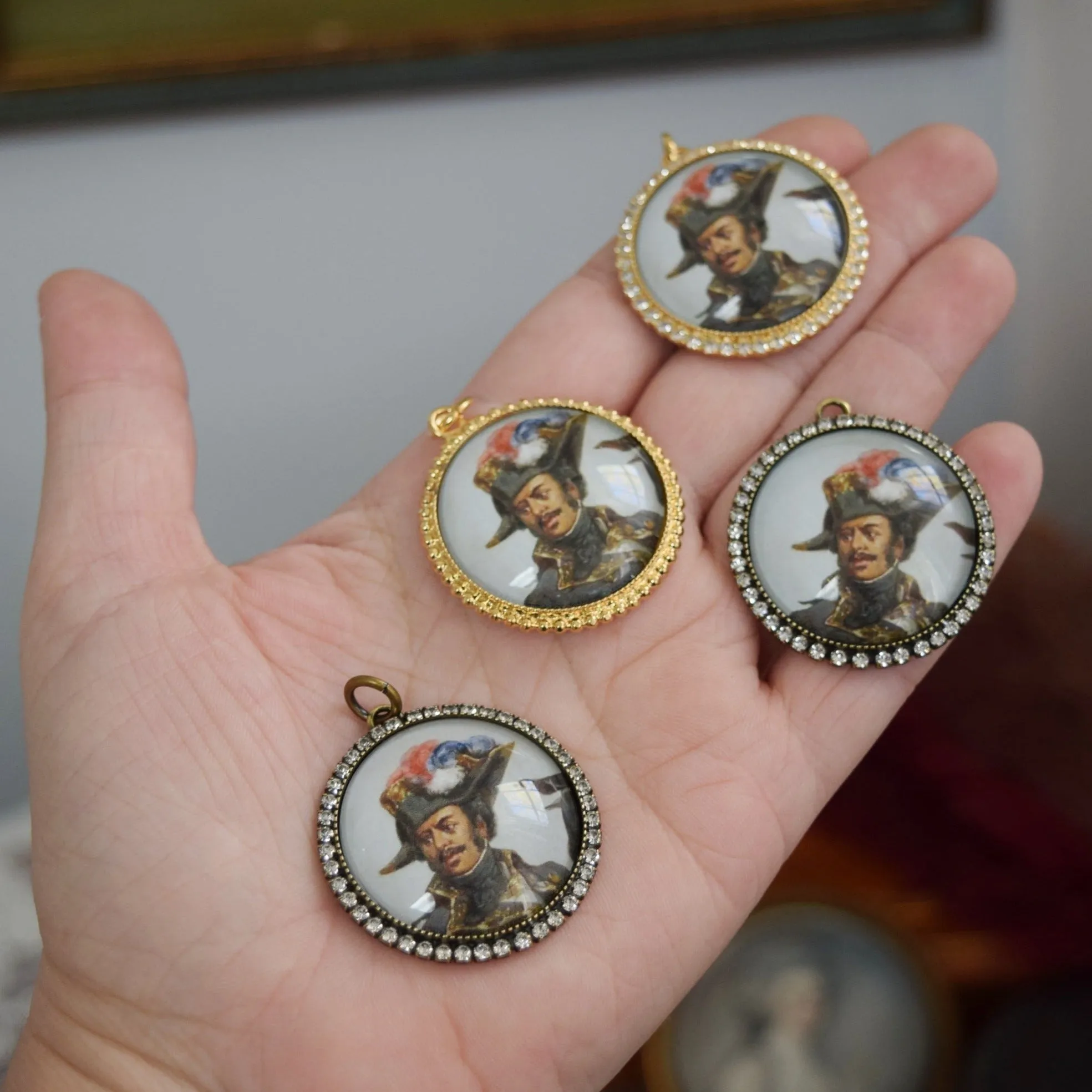 SALE! Miniature Portrait - Large Round - Thomas-Alexandre Dumas