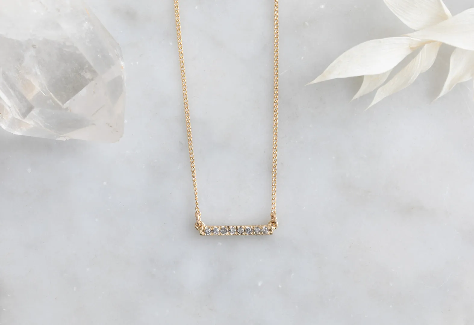 Salt and Pepper Diamond Bar Necklace