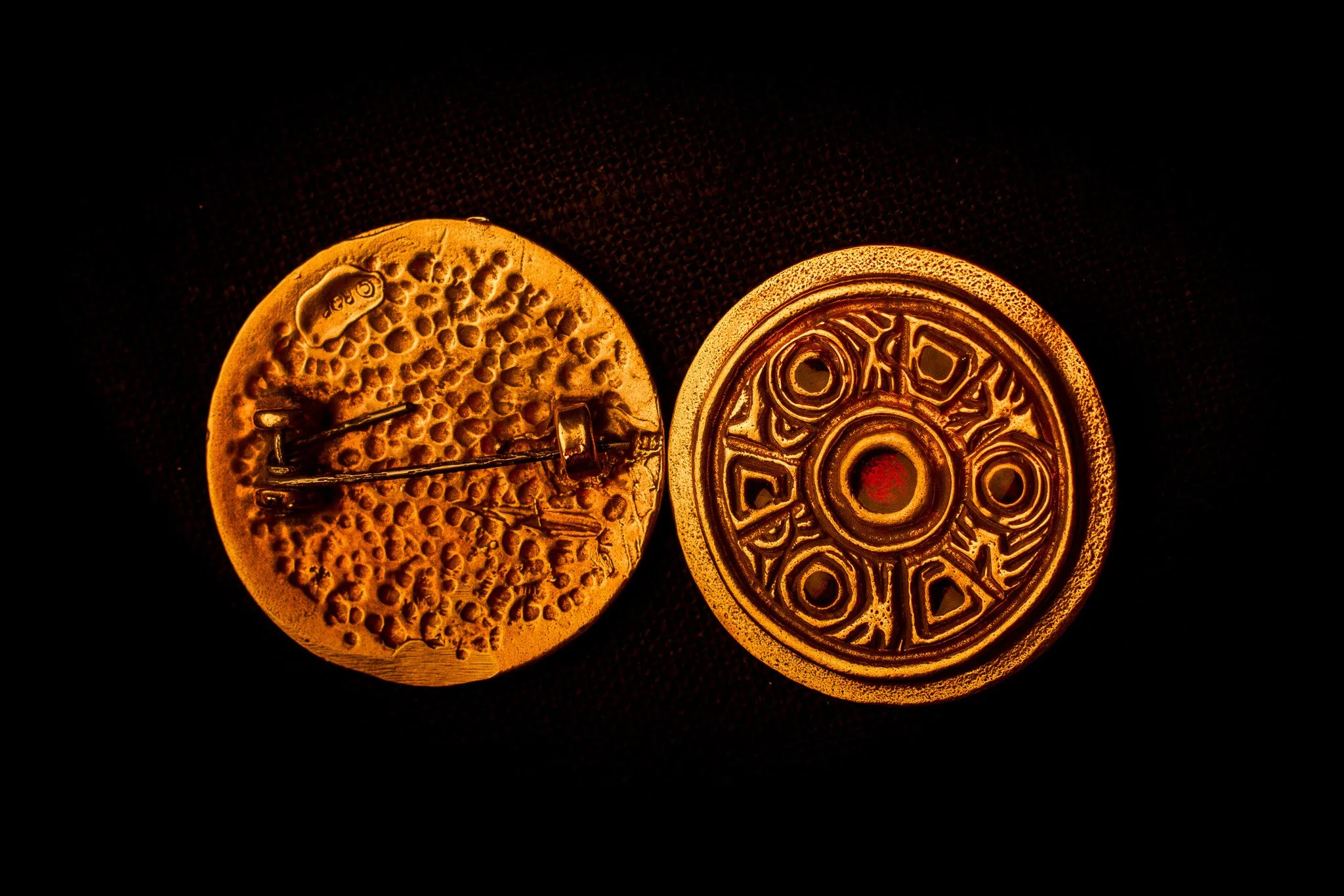 Saxon Red Enamel Brooches - SB03