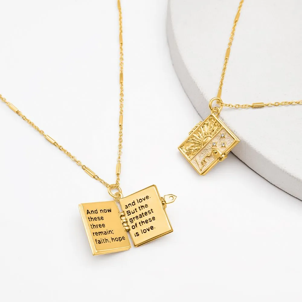 Secret Scriptures Locket: Love - Gold