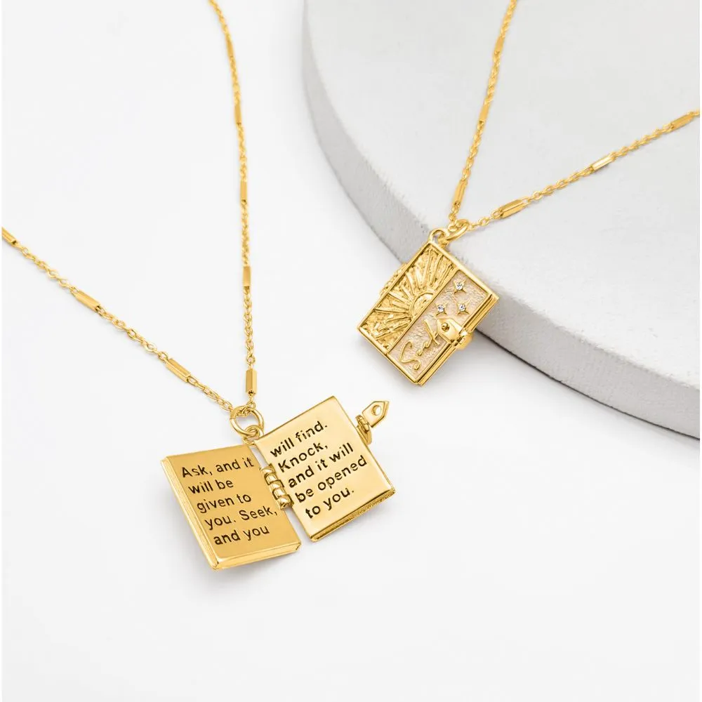 Secret Scriptures Locket: Seek - Gold