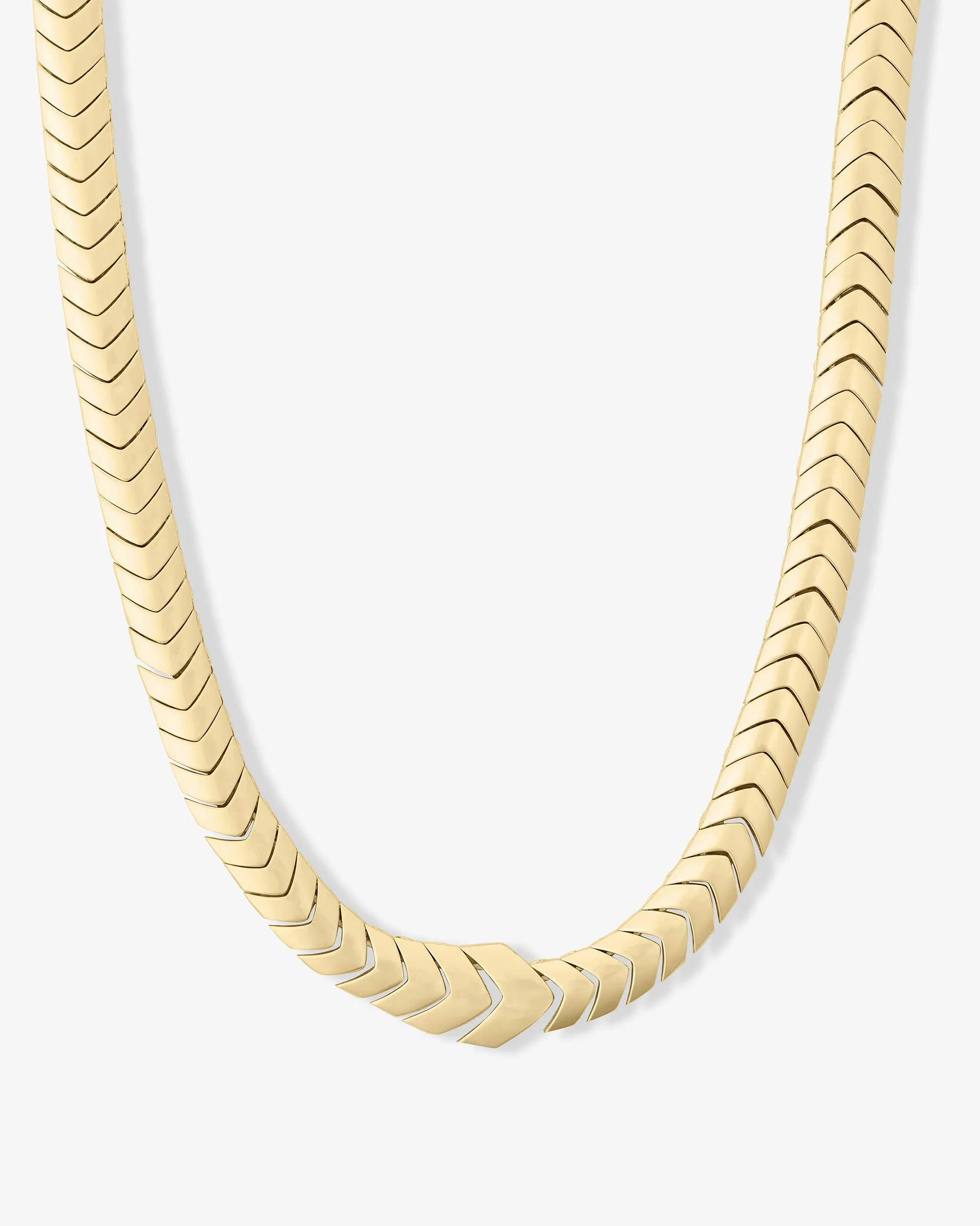 Serpent Herringbone Collar 16" - Gold