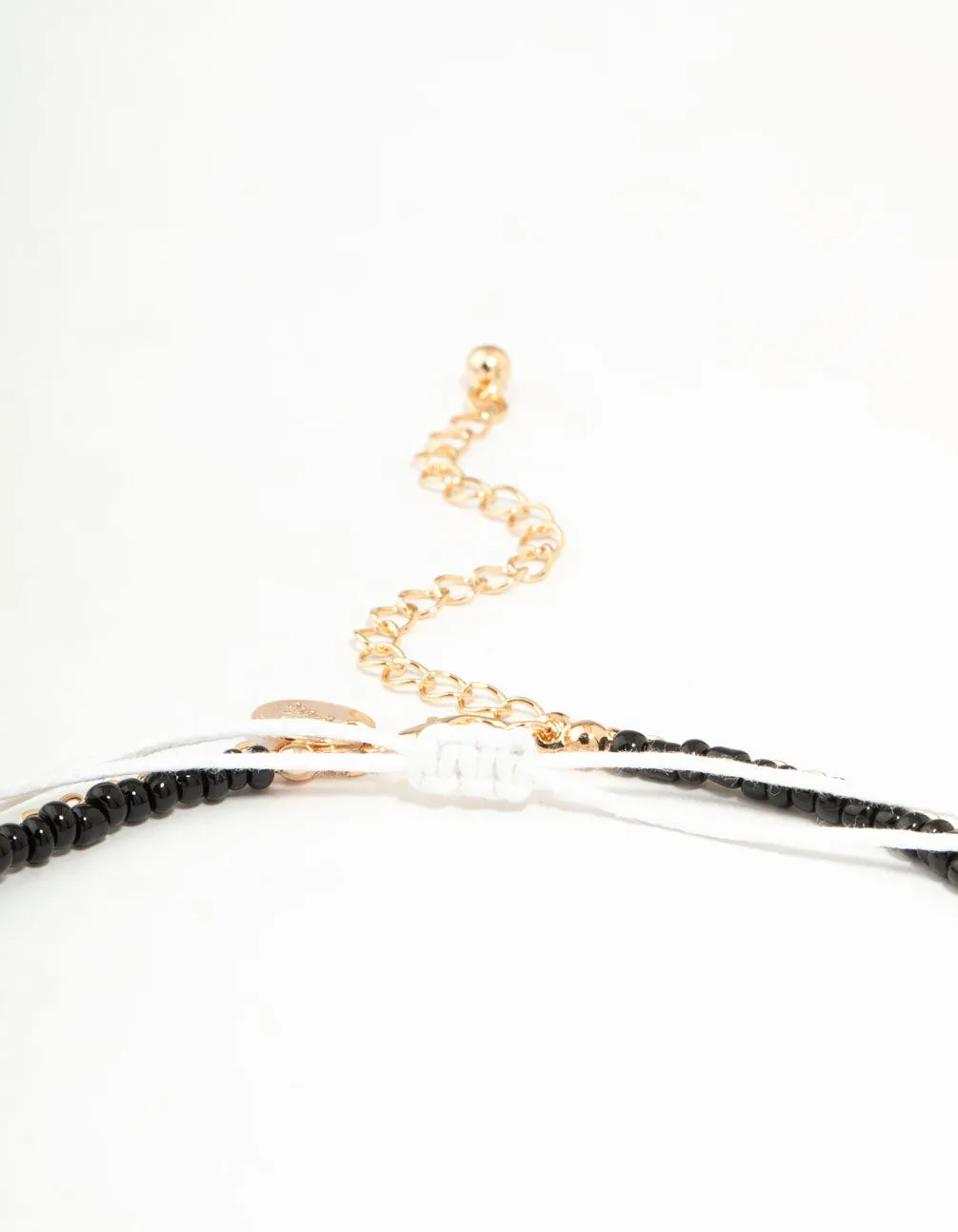 Shell & Black Cord Layered Necklace