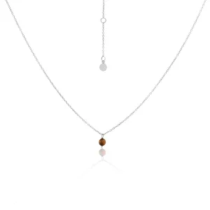 Silk & Steel Superfine Mini Tigers Eye Necklace - Silver