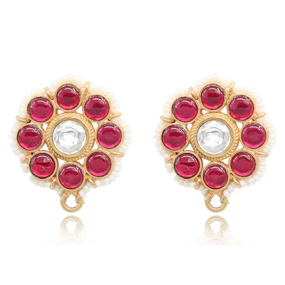 Silver 92.5 KUNDAN SILVER STUDS