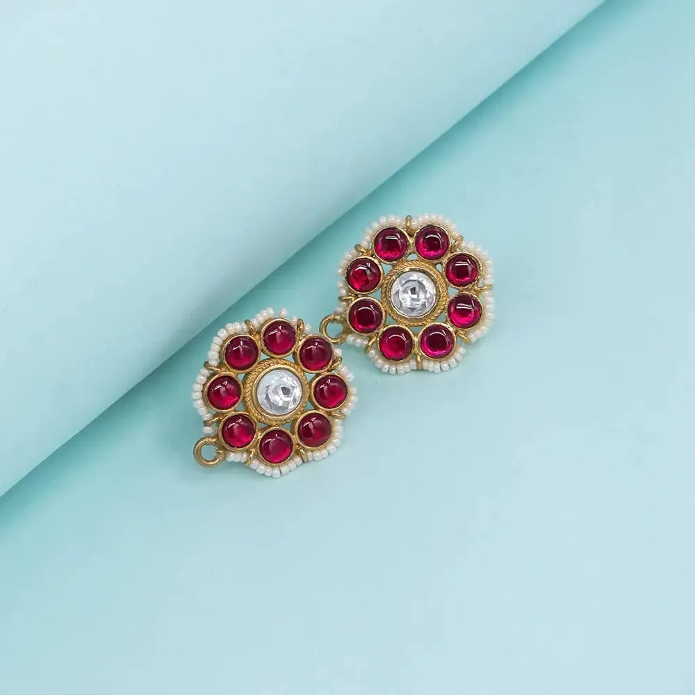 Silver 92.5 KUNDAN SILVER STUDS