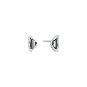 Silver Arrow Black Mother of Pearl Stud Earrings