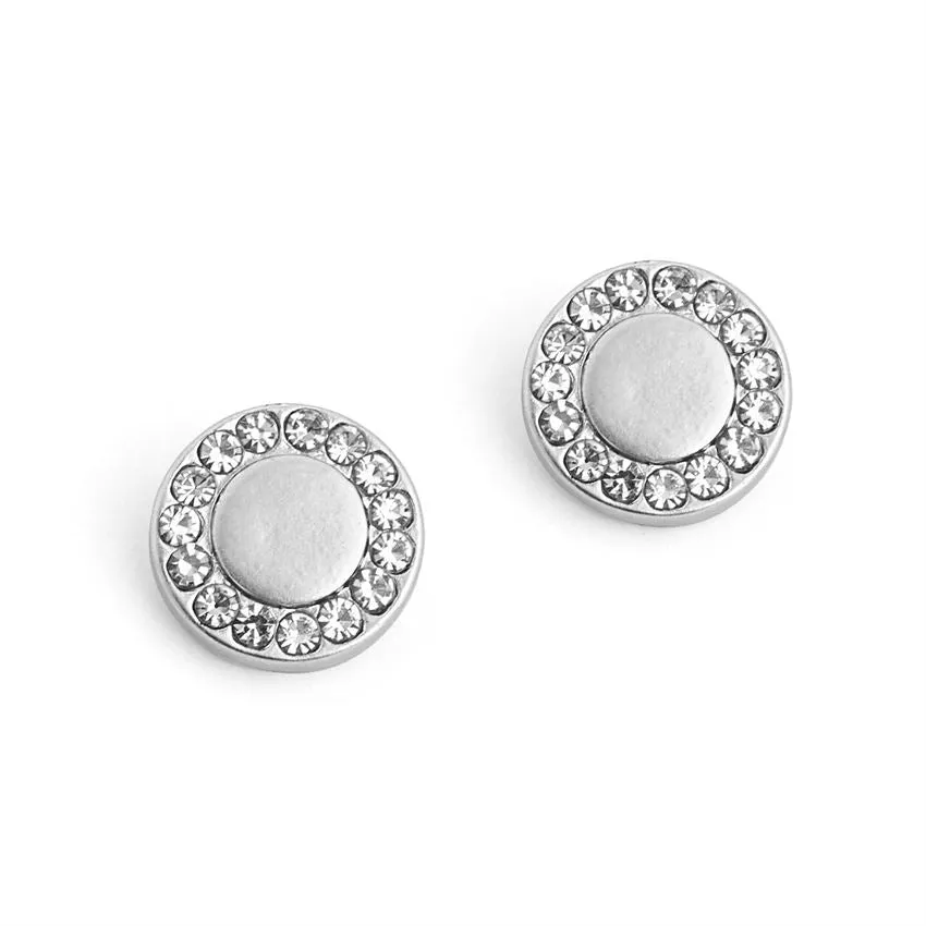 Silver Stud with Stones Earrings