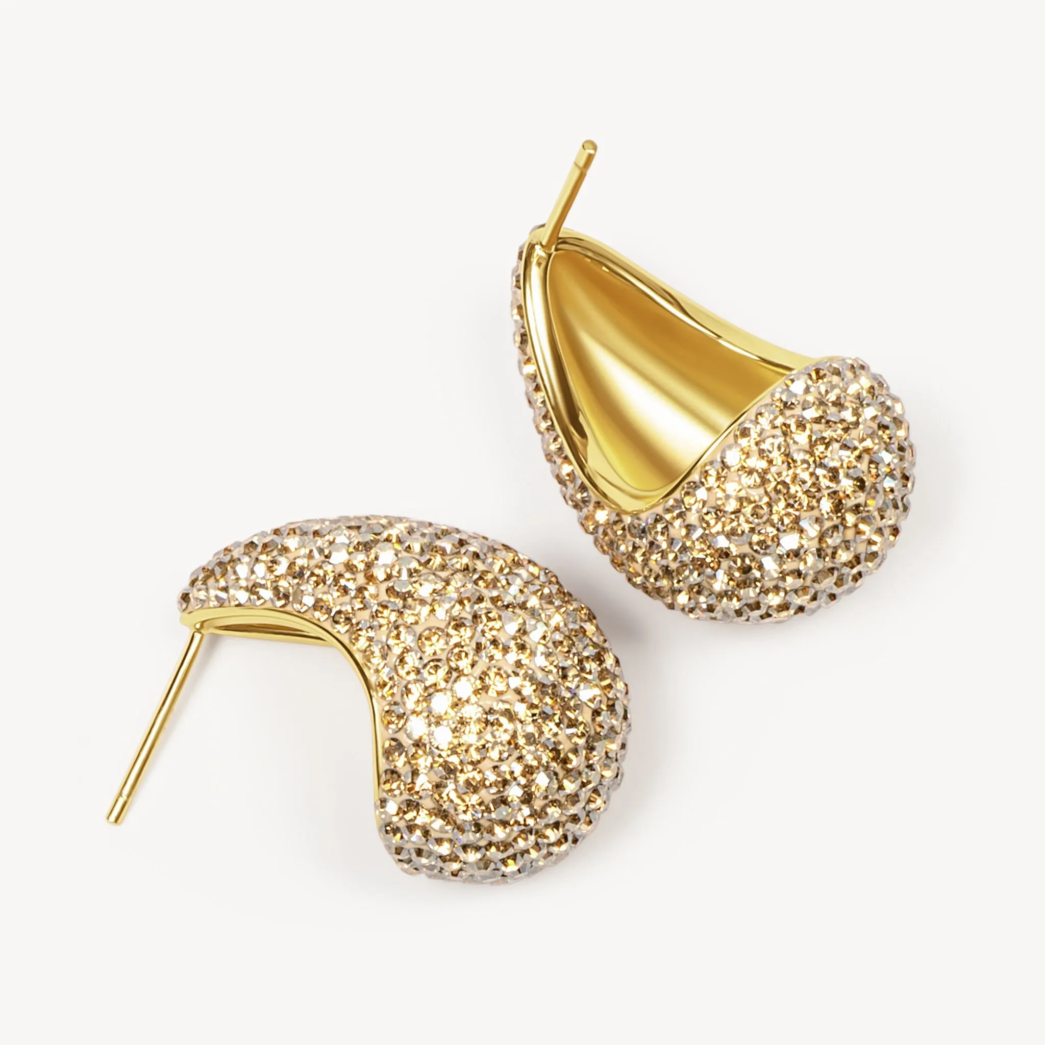 Soft Gold Dream Puff™ Sparkle Stud Earrings