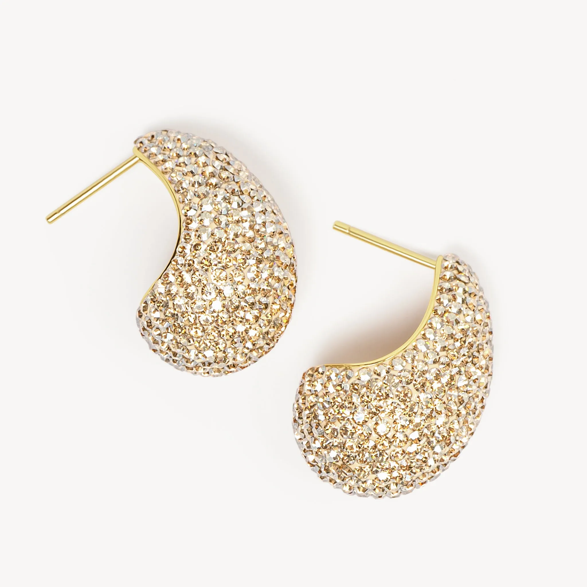 Soft Gold Dream Puff™ Sparkle Stud Earrings