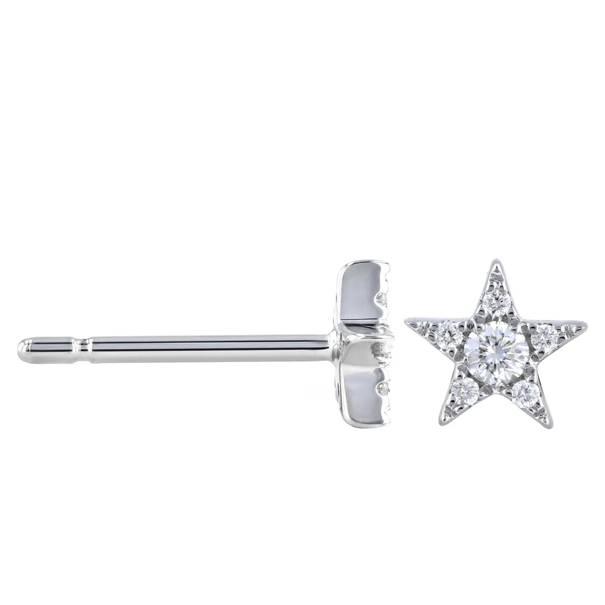 Soleil Collection 0.09ct Diamond Star Stud Earrings | 9K White Gold