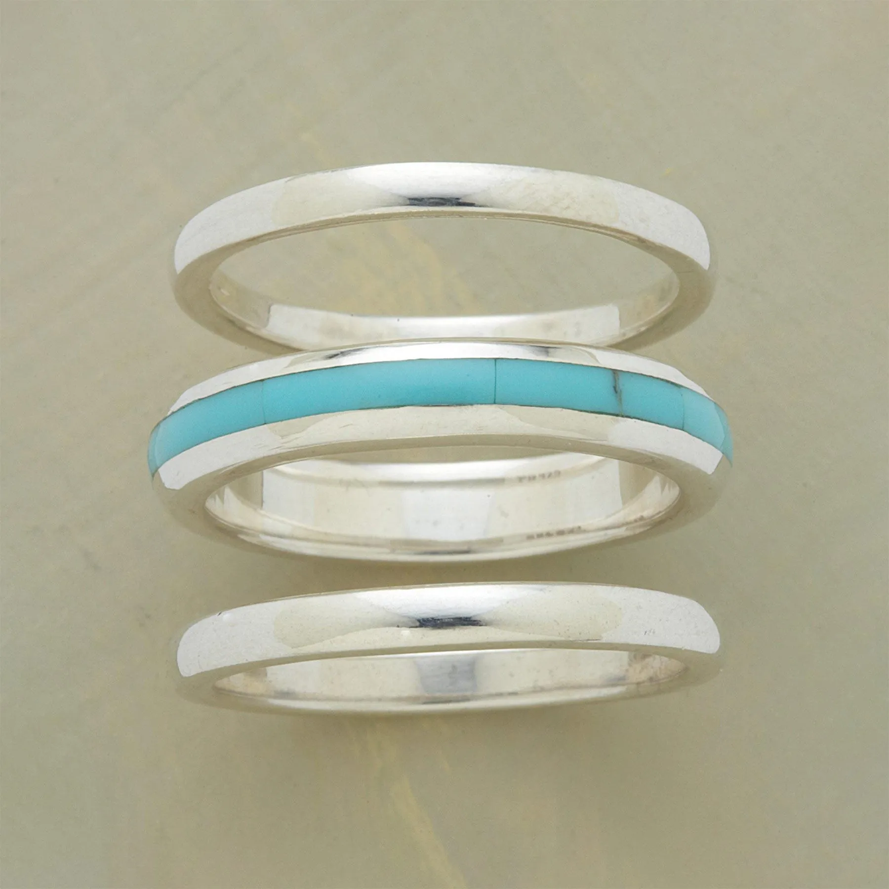 Streak Of Turquoise Ring Trio