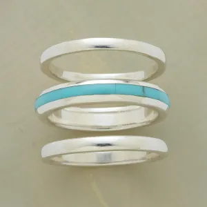 Streak Of Turquoise Ring Trio