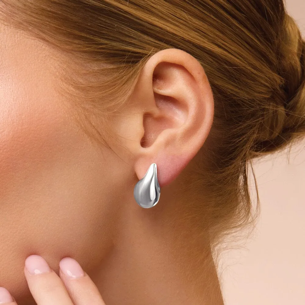 Teardrop Stud Earrings in Sterling Silver