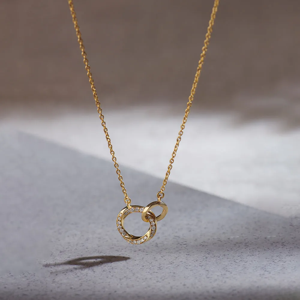 Twisted Interlocked Diamond Necklace