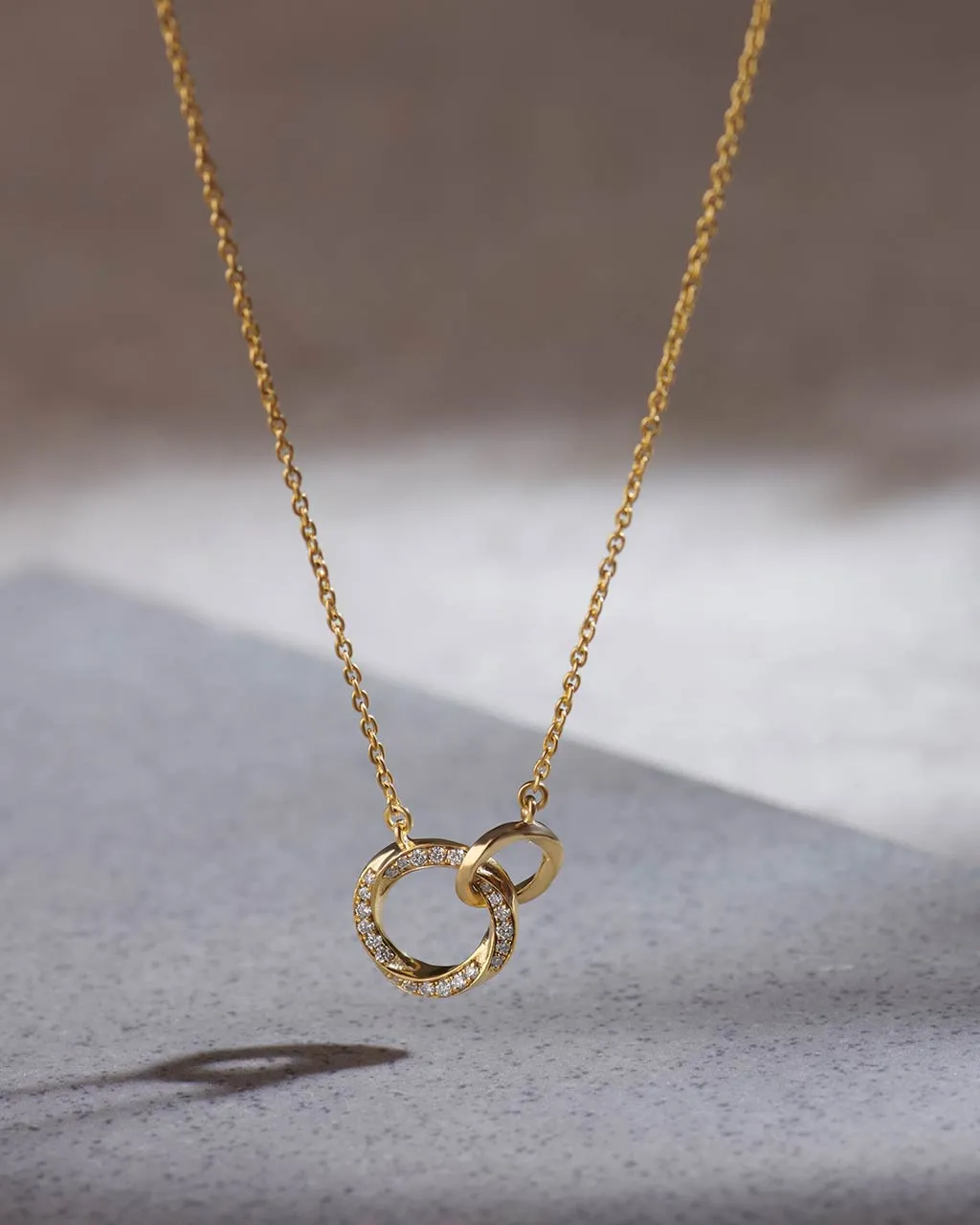 Twisted Interlocked Diamond Necklace