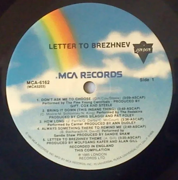 Various - Letter To Brezhnev (From The Motion Picture Soundtrack) - LP