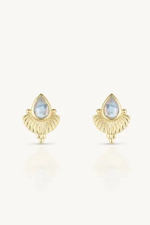 Venus Moonstone Gold Earrings