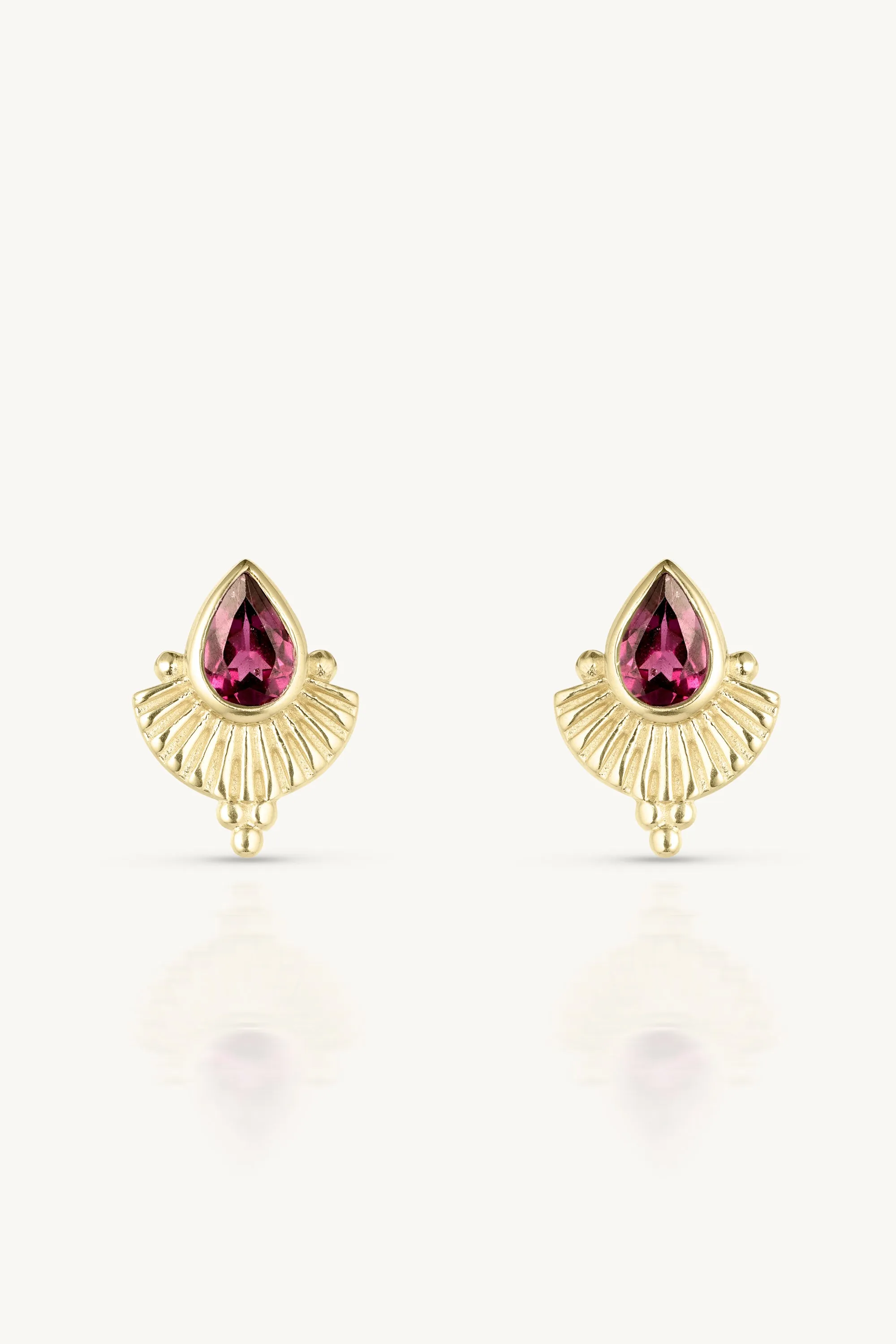 Venus Rhodolite Gold Earrings