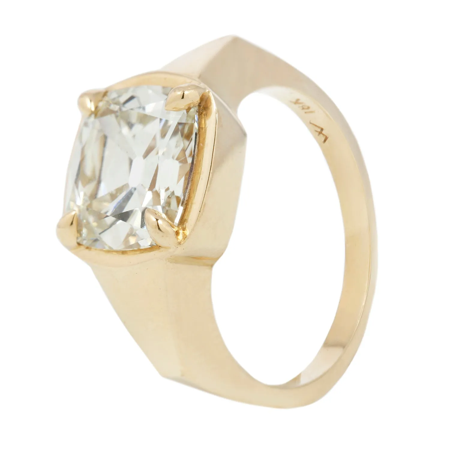 White Cushion Diamond Solitaire