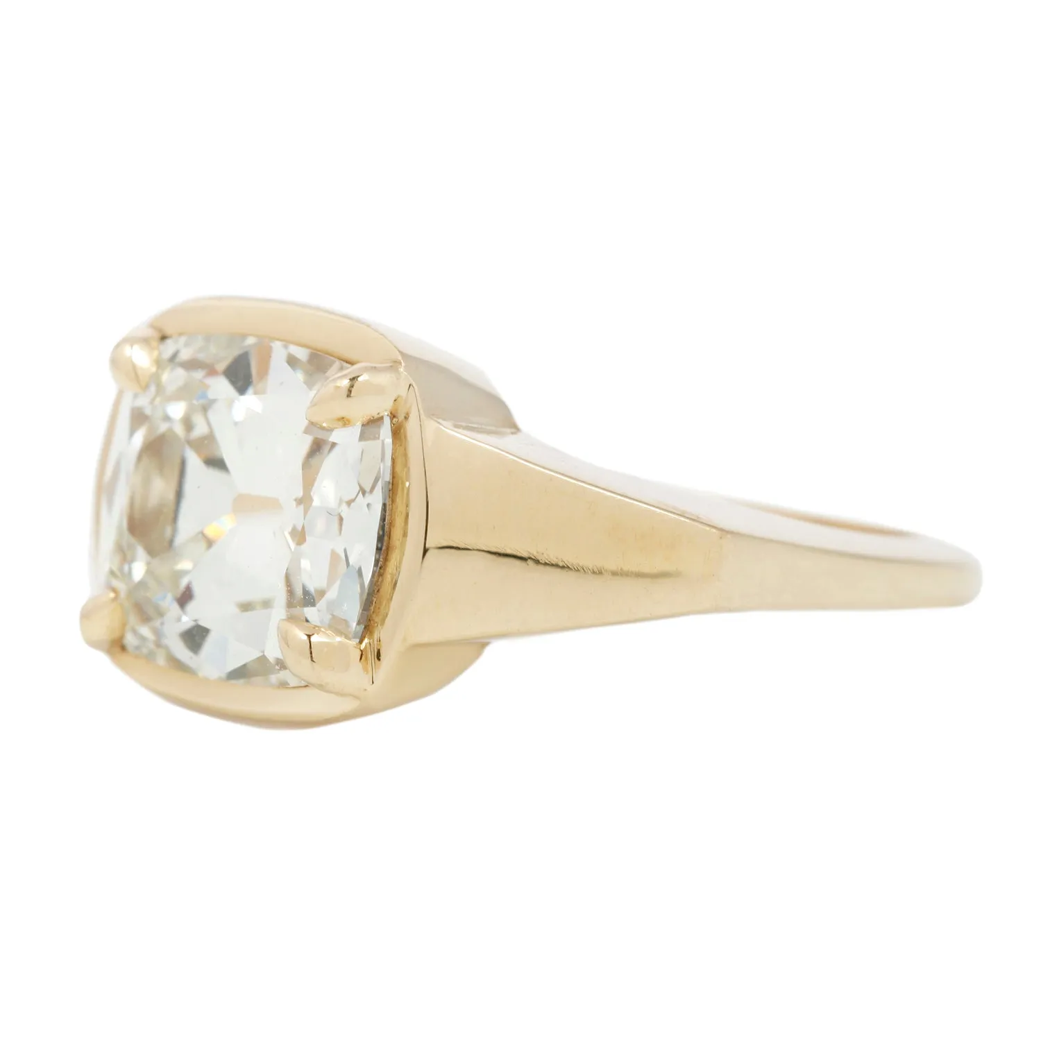 White Cushion Diamond Solitaire