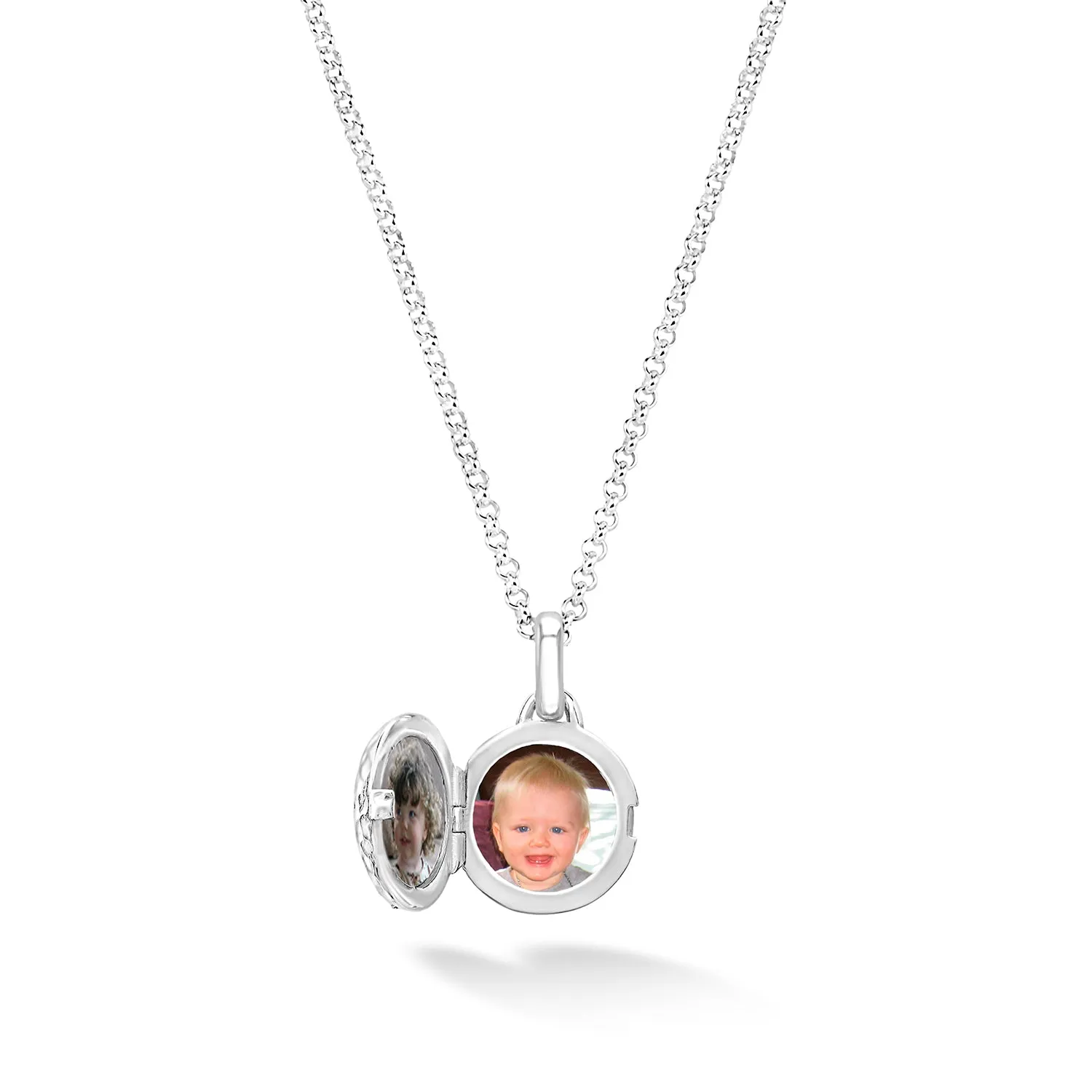 White Sapphire 13mm Round Lumiere Locket