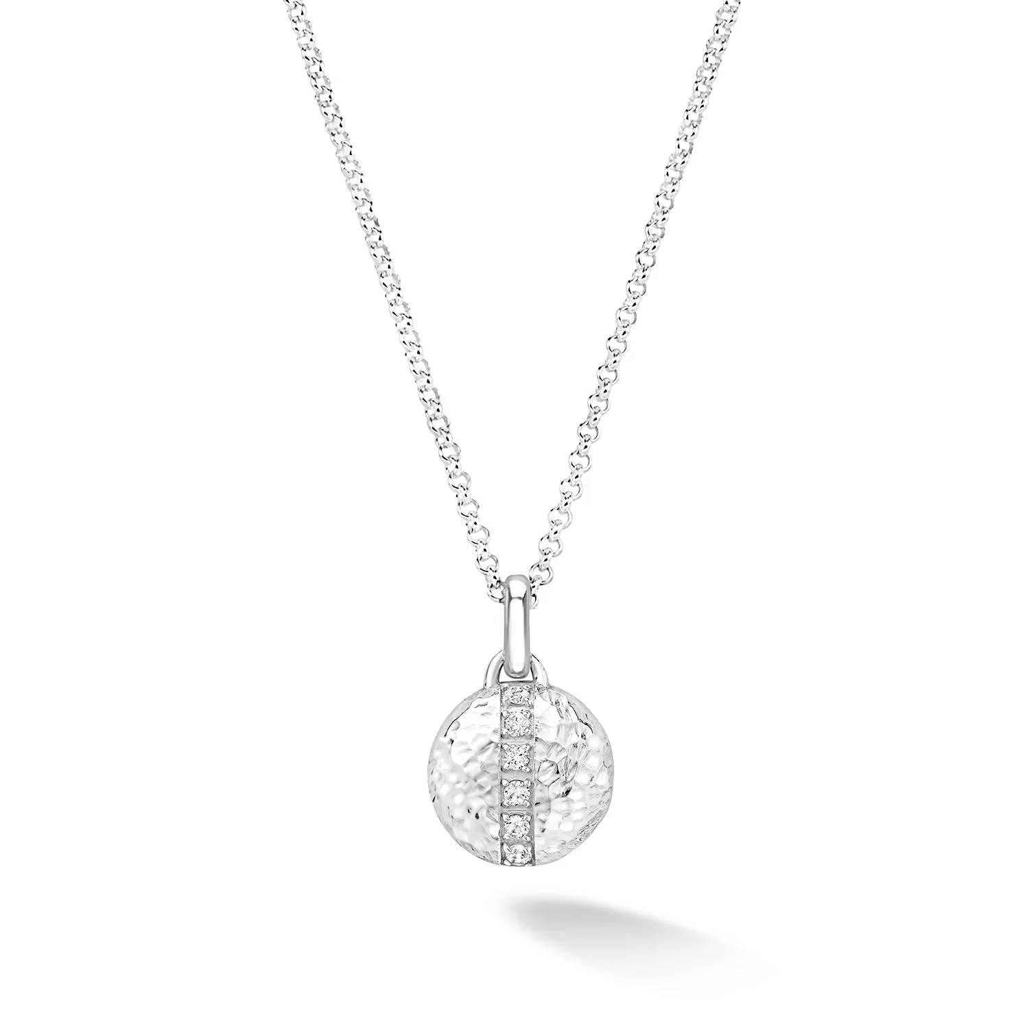 White Sapphire 13mm Round Lumiere Locket