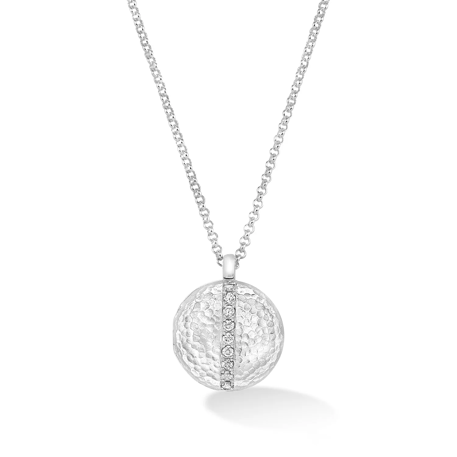 White Sapphire 16mm Round Lumiere Locket