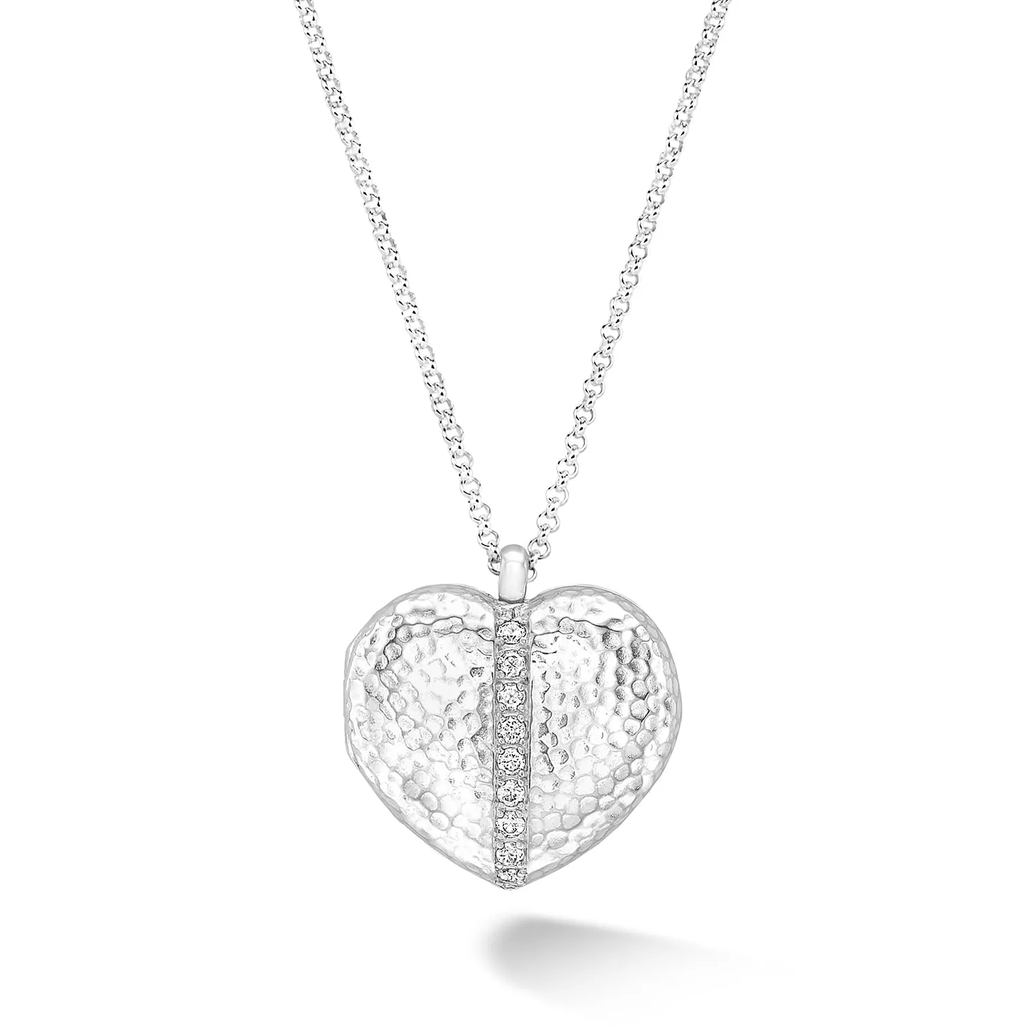 White Sapphire 23mm Heart Lumiere Locket