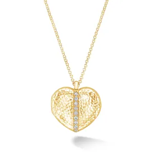 White Sapphire 23mm Heart Lumiere Locket